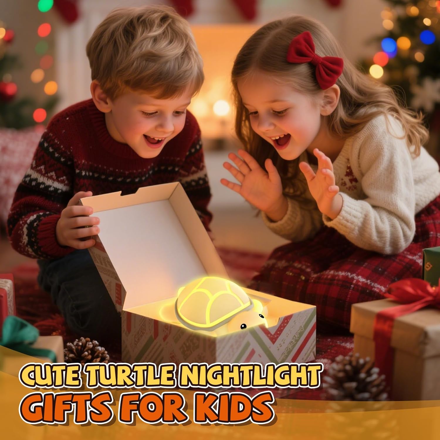 Turtle Night Light for Kids, 7 Color Changing & Touch Control, Rechargeable USB Silicone Squishy LED Lamp for Breastfeeding, Baby Toddler Sleep, Nursery Kids Bedside, Ideal Gift for Boys Girls - Image 3