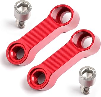Motorcycle Mirror Riser M10 Universal Aluminum Extenders Spacers Extension Adapter Adaptor, BLACK