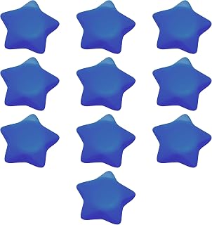 DISCOUNT PROMOS Star Squeeze Balls Set of 10, Bulk Pack - Anxiety Stress Relief, Perfect for Your Desk, Office or Home - Blue
