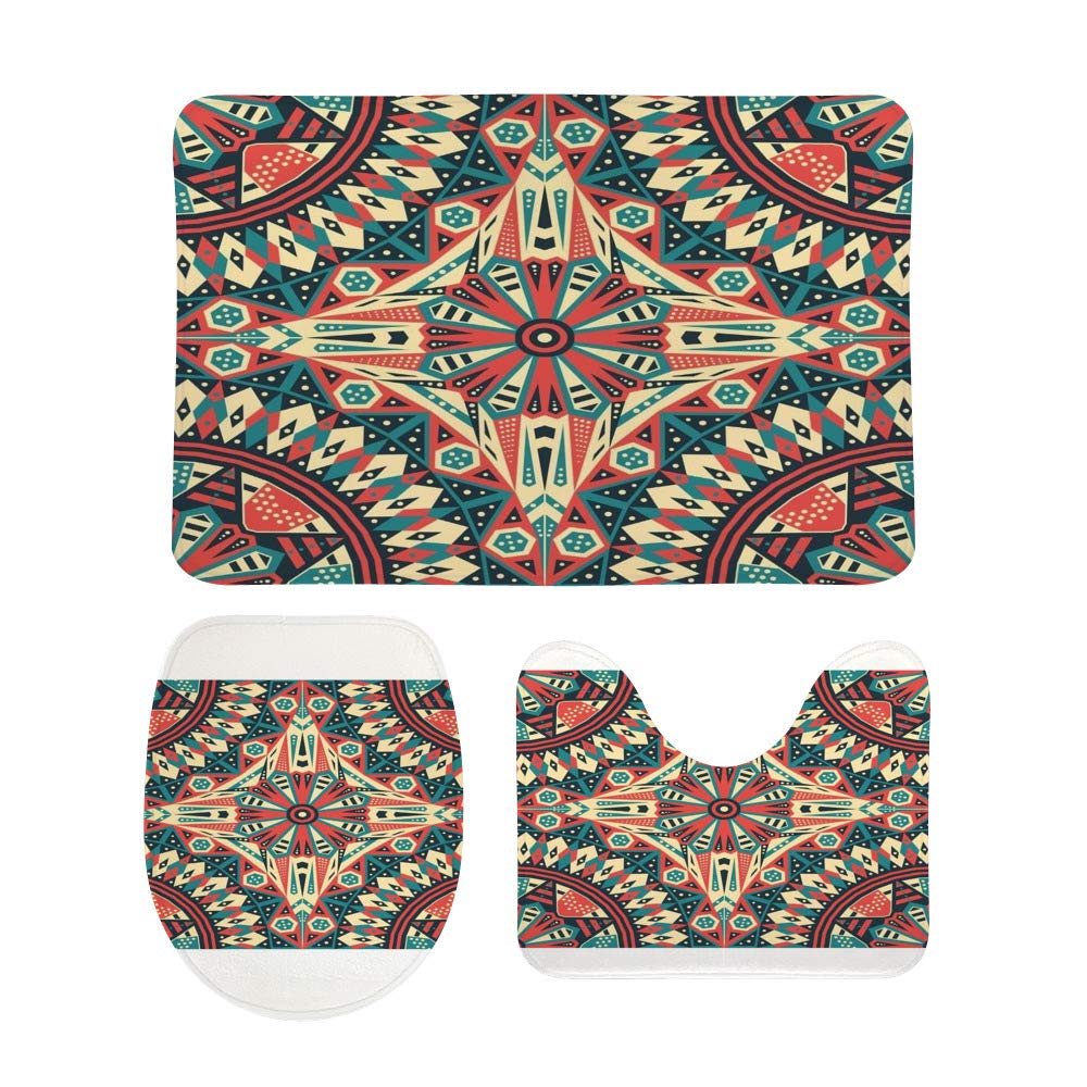 Tapis en forme de U lavable et set de douche antidérapant 3 pièces