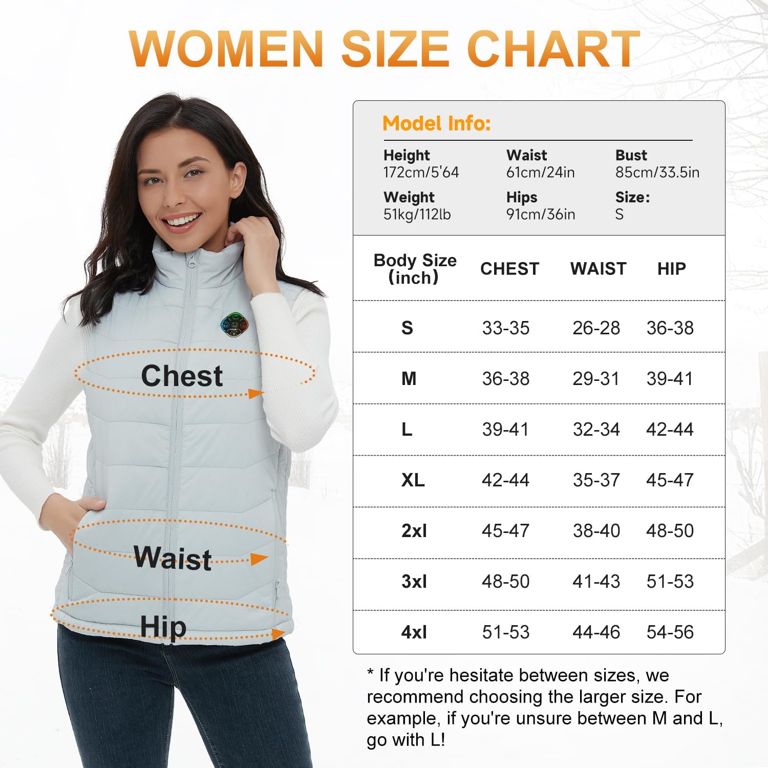 KOVNLO Heated Vest Women, Electric Warming Heated Jackets, (Battery Pack Not Included) Smart Controller With Lights-out - Image 6