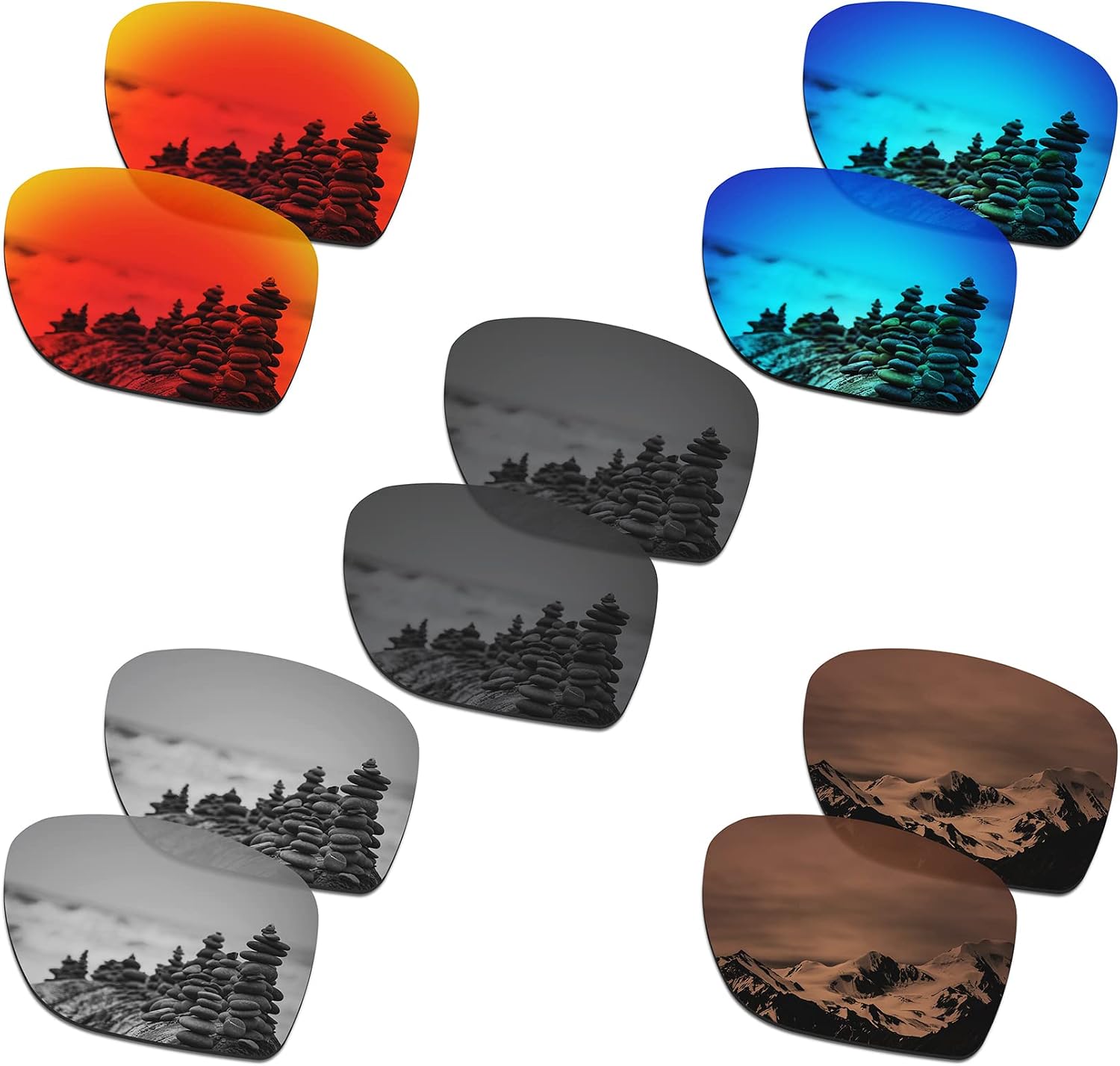 SmartVLT Set of 5 Women's Replacement Lenses for Oakley Sylas OO9448 Sunglass Combo Pack S01