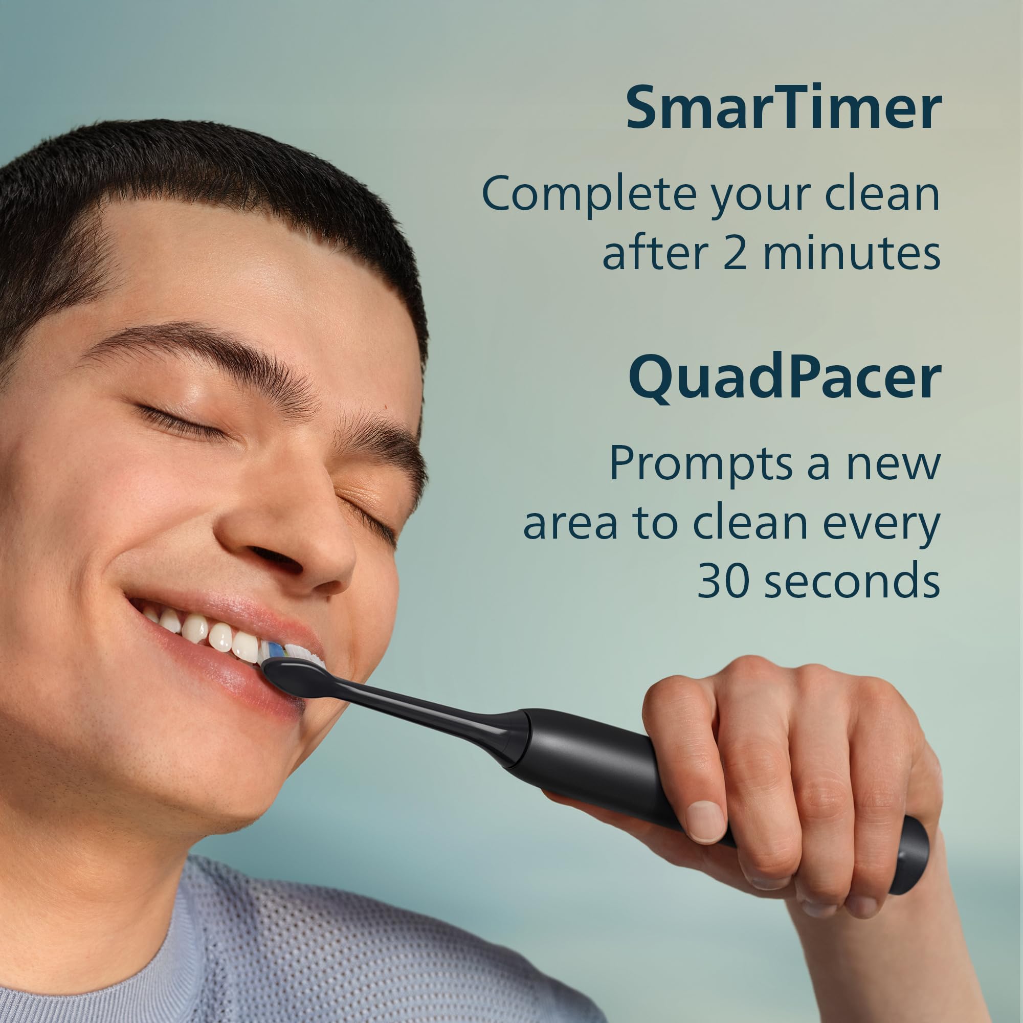 Philips Sonicare Cepillo de dientes eléctrico serie 4200, cepillo de dientes sónico con sensor de presión, 3 niveles de intensidad, función EasyStart, SmarTimer y QuadPacer, tiempo de funcionamiento