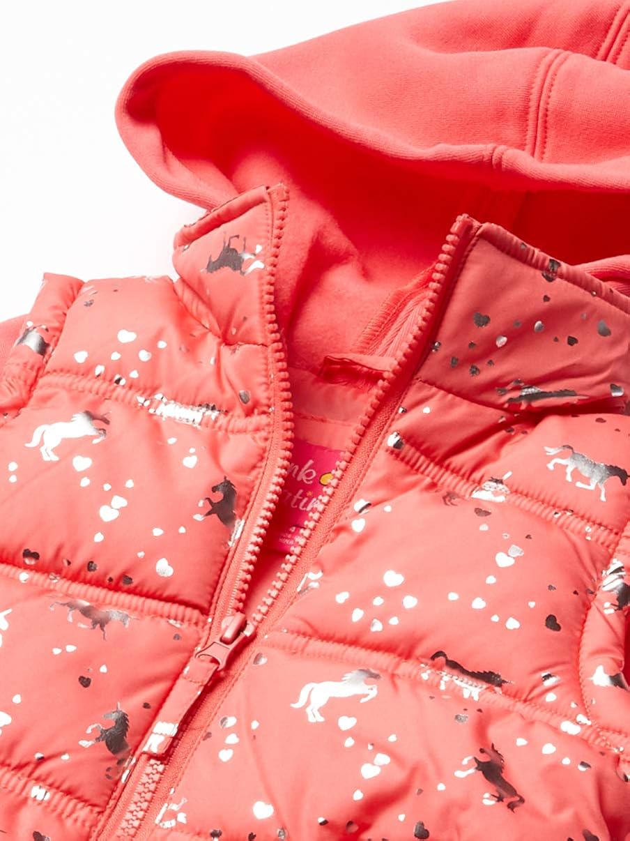 Pink Platinum Girls' Midweight Vest 2fer Jacket: Clothing, Shoes & Jewelry