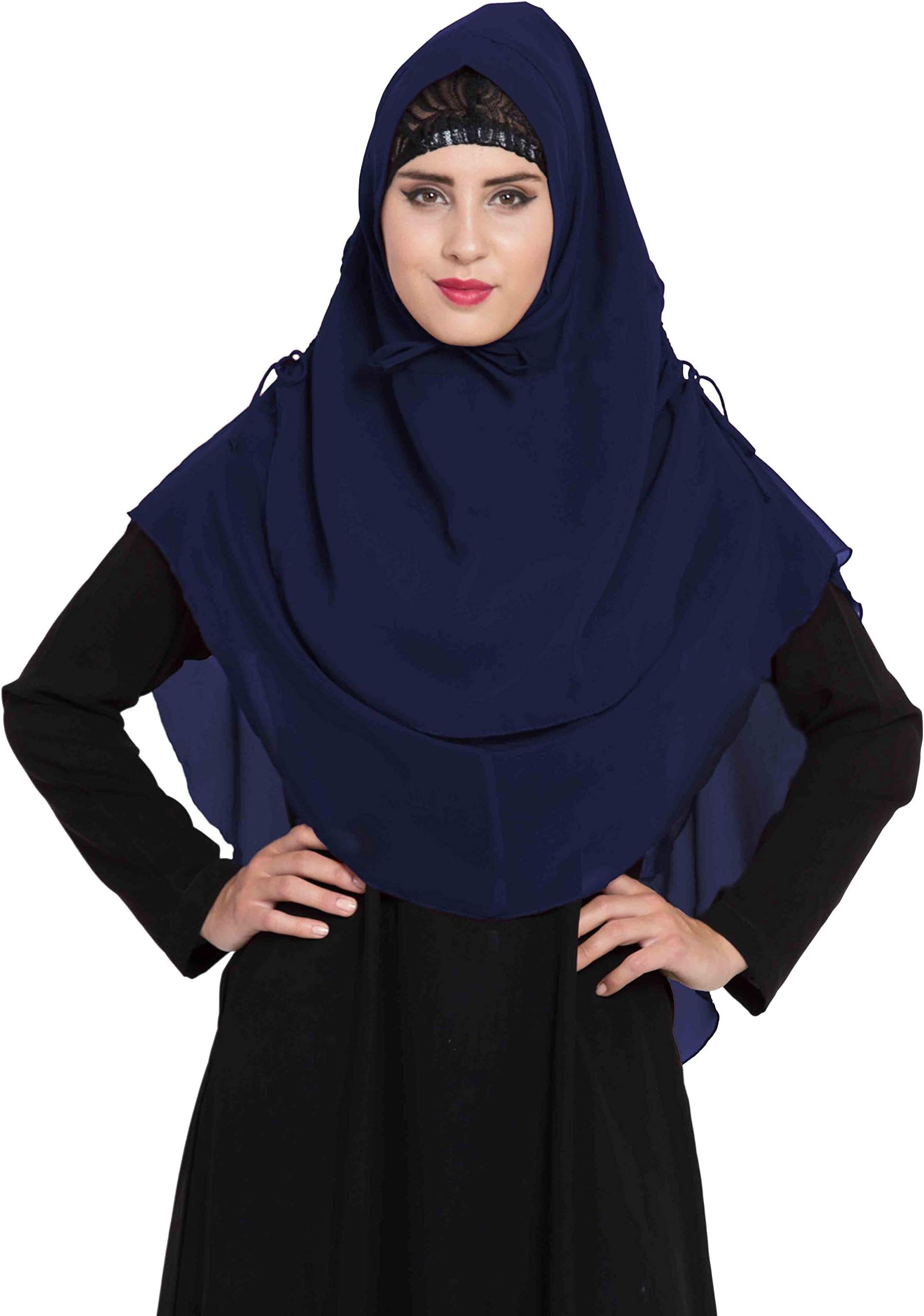 MushkiyaWomen's Solid Khimar Ready to Wear Instant Hijab Made in Nida Matte Fabric