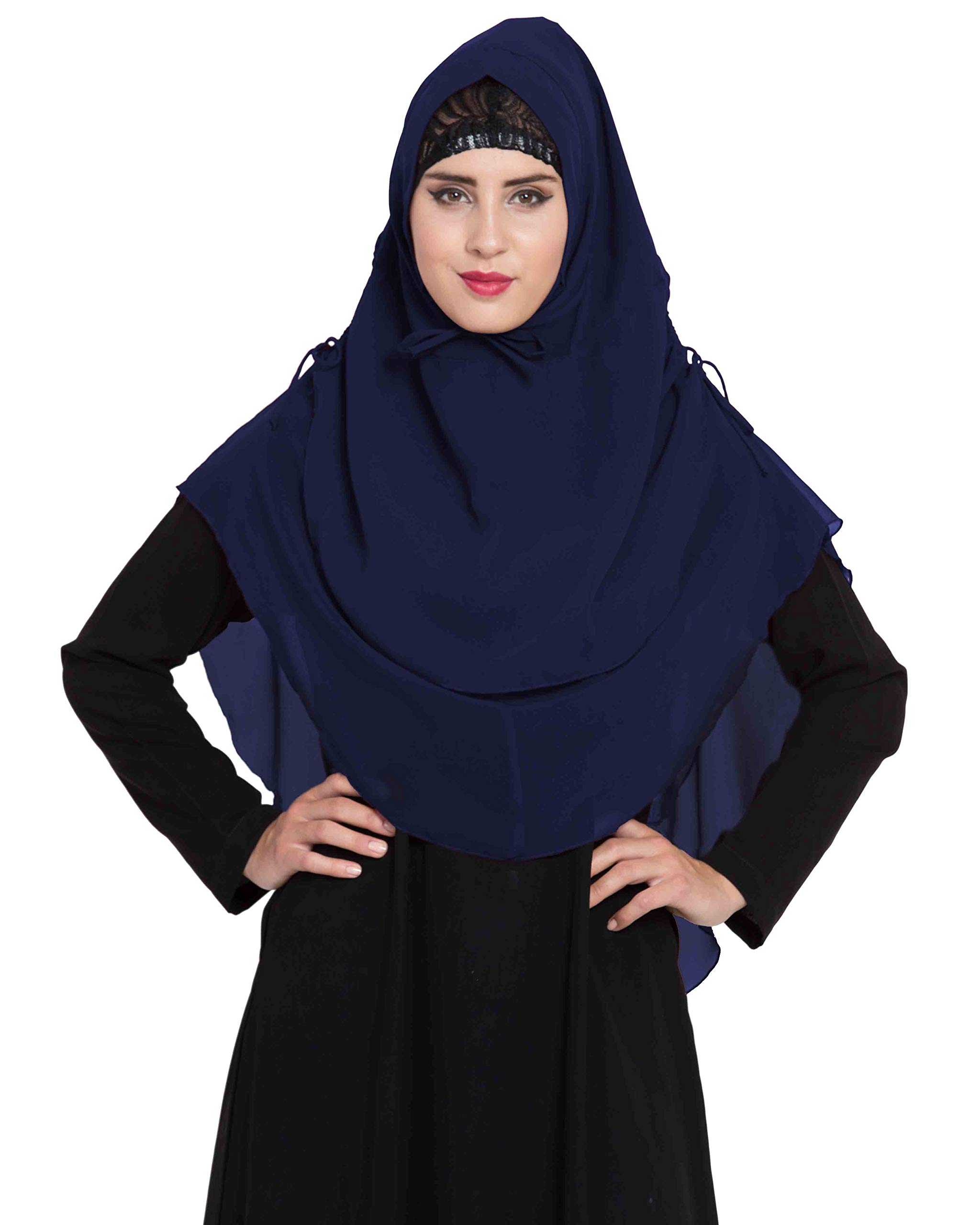 MushkiyaWomen's Solid Khimar Ready to Wear Instant Hijab Made in Nida Matte Fabric
