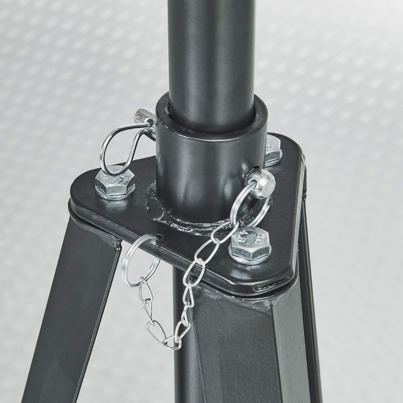 Datona Spindel Unterstellbock 2 Tonnen für Auto Hebebühne und Scherenhebebühne höhenverstellbar 120 bis 190 cm mit Sicherungsbolzen Clip und geschweißter Stahlkonstruktion 1 Stück | 2 Tonnen pro Stück, 120 bis 190 cm, Spindel, Sicherungsbolzen
