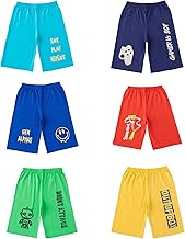 Luke and Lilly Boys Shorts Pack of 6 | Cotton Printed Kids Shorts | Casual Printed Shorts for Boys | Cotton Shorts for 3-10 Years Prints