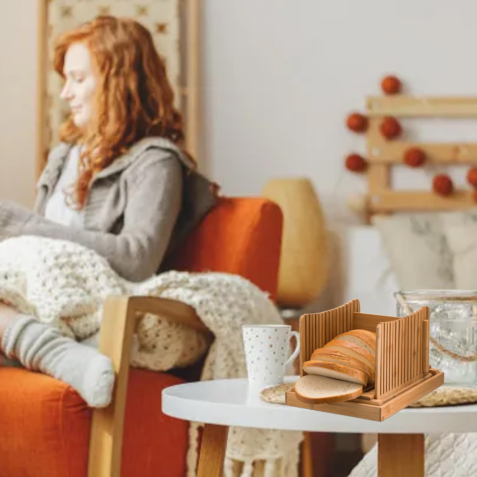 Trancheuse Réglable Pliable Coupe-Bagel Guide De Coupe Pour Pain Maison Sandwich Outils De Découpe De Pain Avec Plateau Ramasse-Miettes Gâteaux Bagels De Cuisson Détachables Maison