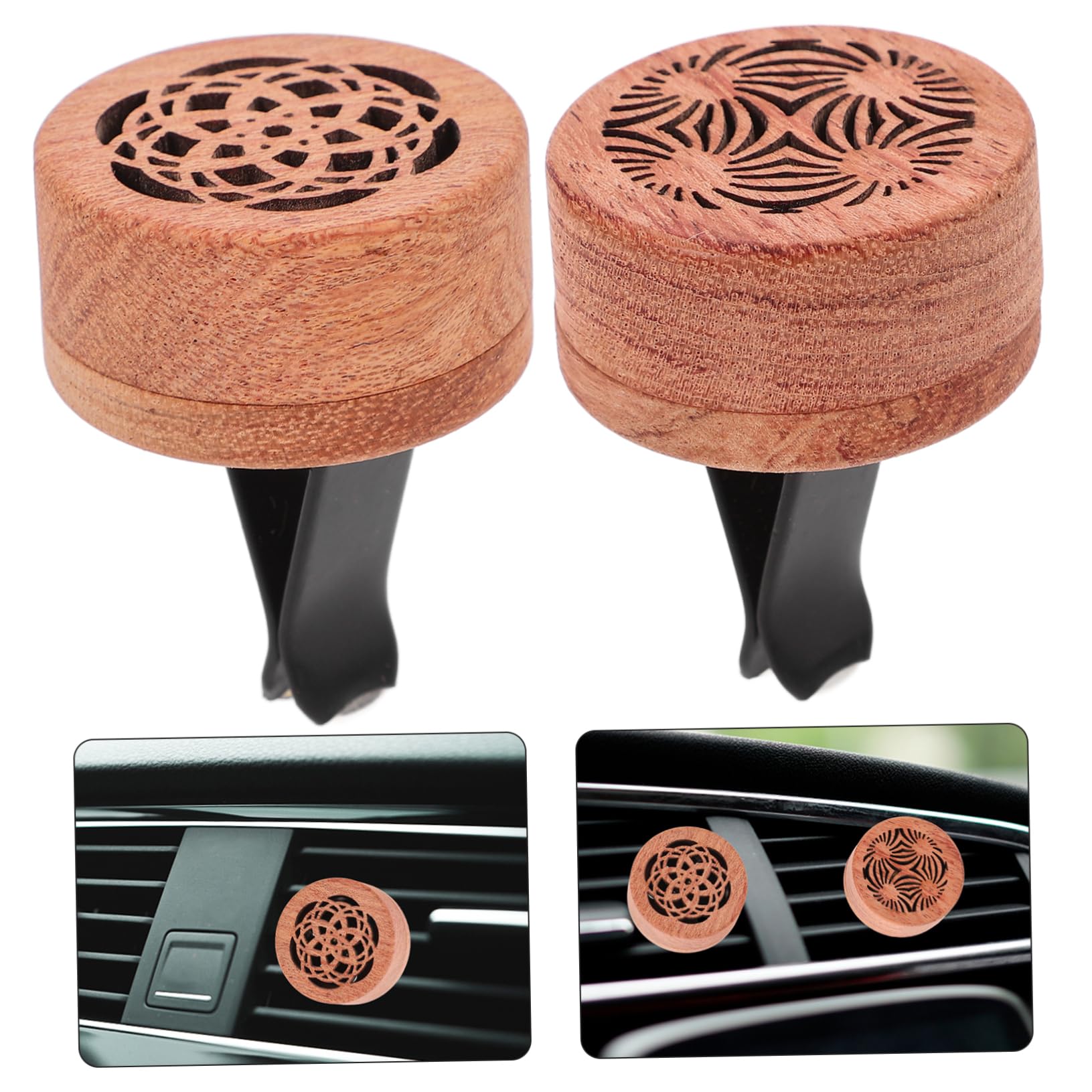 PartyKindom 5 Set Di Clip Per Auto Clip Decorative Per Bocchette Di Ventilazione Per Auto Materiale in Legno Robusto 2 Pezzi * 5