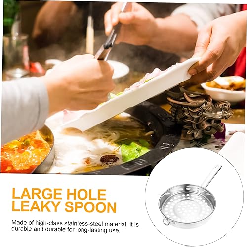 Miniatura 4 de Agujero grande Colador de camarones fríos Escurridor de fregadero de acero inoxidable Cuchara Cesta de secado Cucharas medidoras Cesta de lavado de