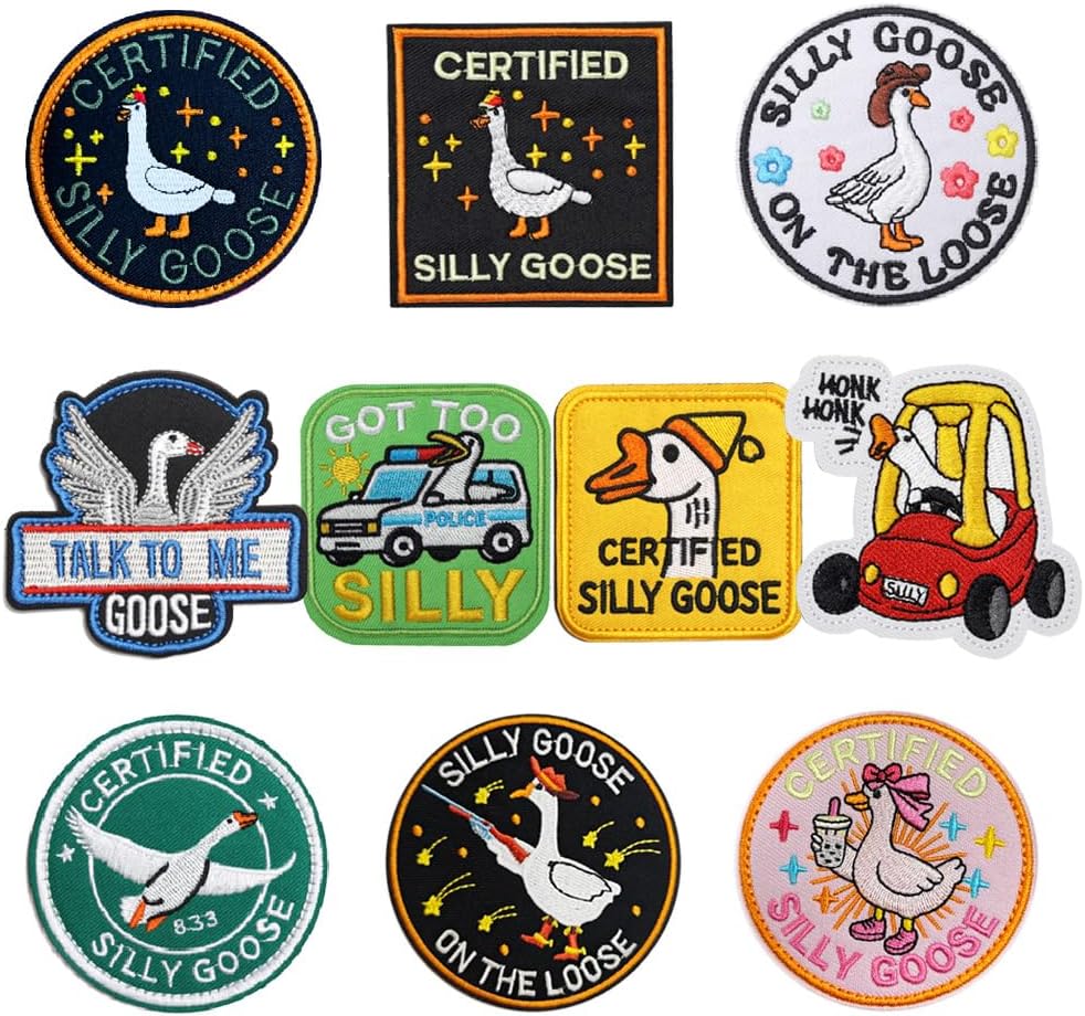 10 PCS Funny Humorous Tactical Patches, Embroidered Hook and Loop Morale Patches, Sarcastic Skeleton Raccoon Dumpster Fire Appliques for Backpacks, Hats, Jackets and Tactical Gear
