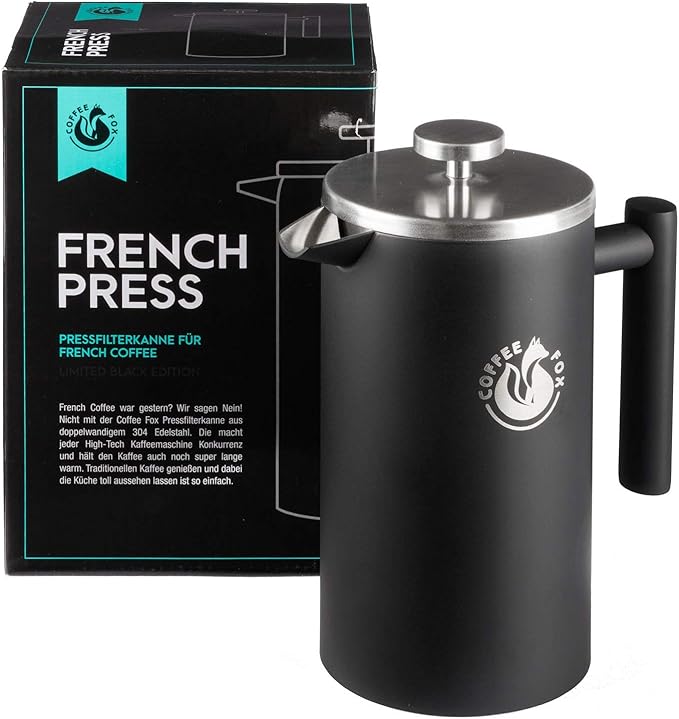 Amazon.de French Press Kaffeekanne aus doppelwandigem Edelstahl