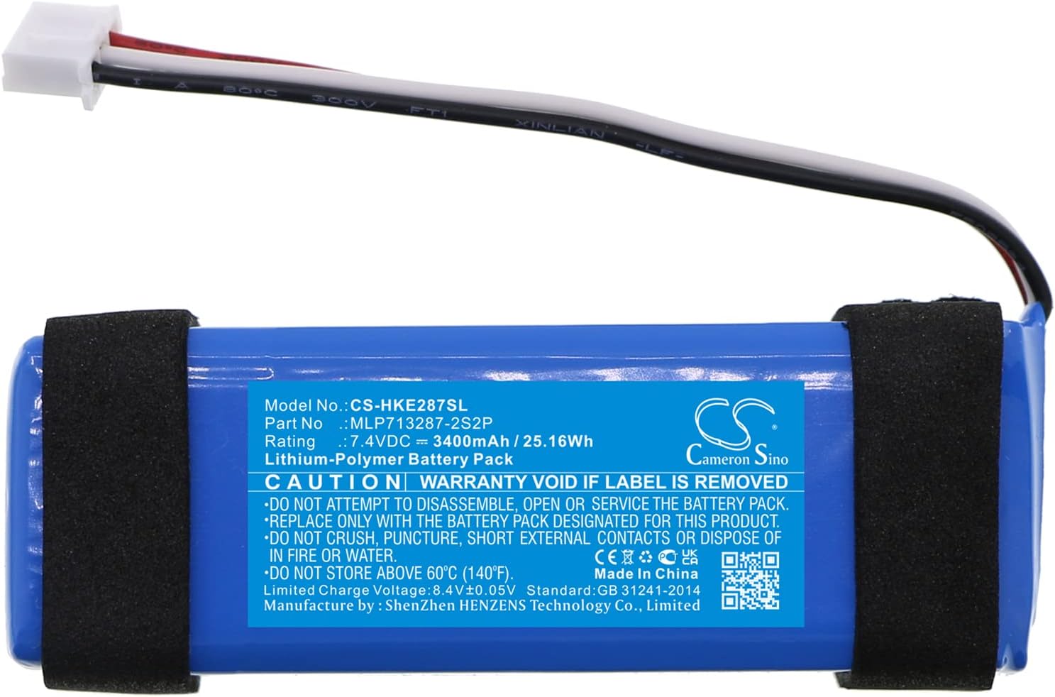 SPANN Battery Replacement for Harman/Kardon Esquire, Part No: MLP713287-2S2P 7.4V