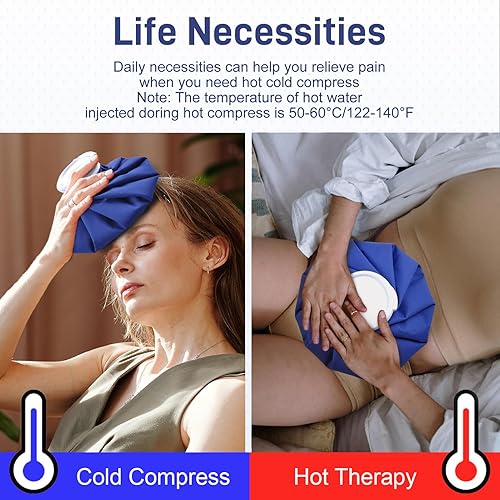 Miniatura 3 de Bolsa de hielo reutilizable para lesiones, 2 unidades, bolsas de hielo para terapia caliente y fría y alivio del dolor, bolsa de hielo elástica