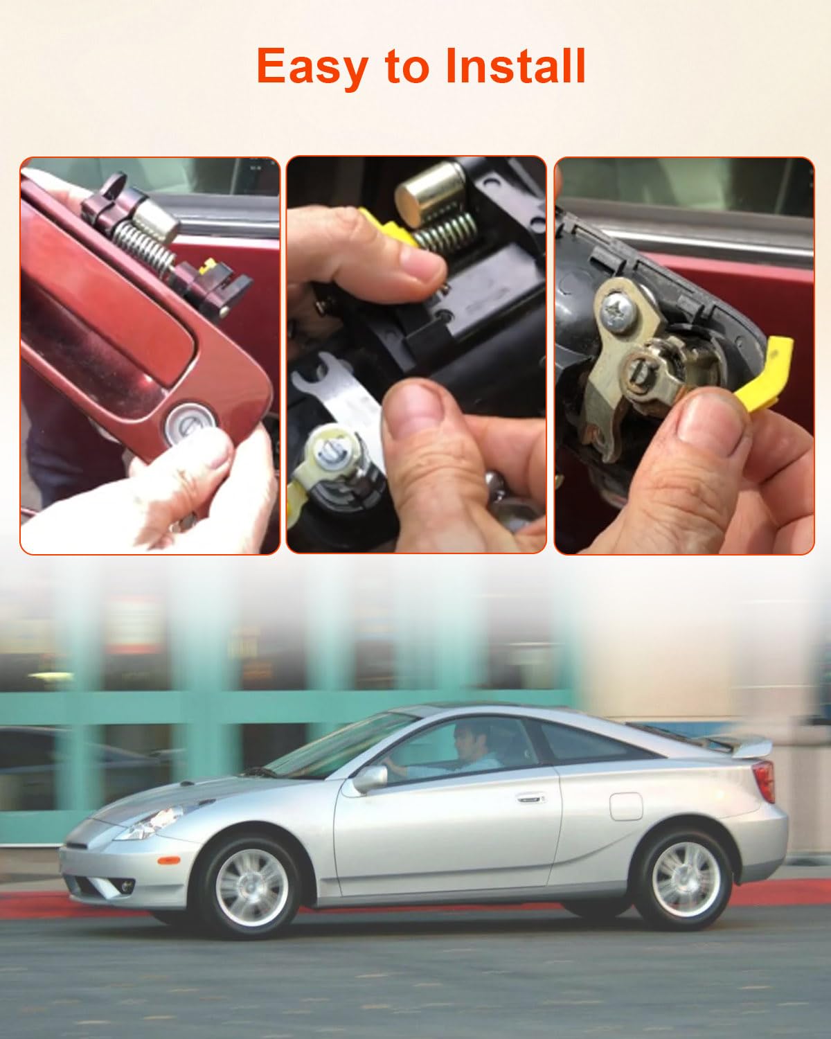 2Pcs Door Lock Cylinder Fit for Toyota Camry Celica 1.8L 2.2L L4 3.0L V6 1997 1998 1999 2000 2001 Replace 69051-33140 69051-33150 69052-33140 69052-33150, Left & Right Side, with 2 Keys