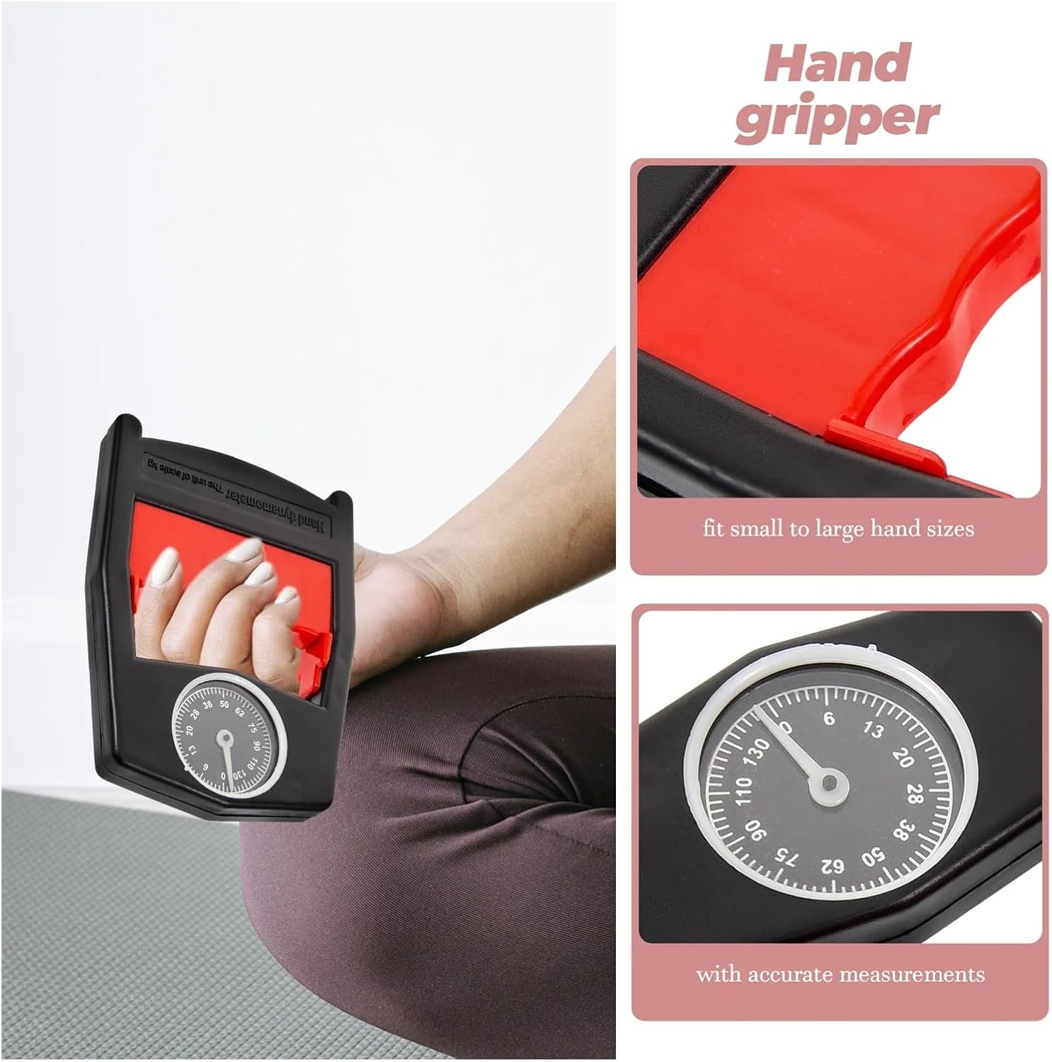 Red Portable Hand Grips Grip Strengthener Finger Trainer Hand Exerciser Compact Hand Gripper Kit Heavy Duty Fitness Body