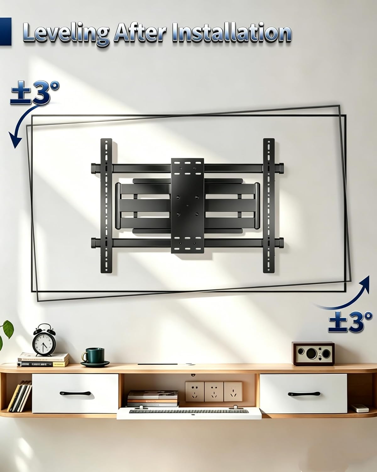 Swivel TV Wall Mount for 86 85 75 70 65 inch TVs, Max VESA 800x600mm | Precision Shaft for Smooth Adjustment / Heavy Duty Cold-Rolled Steel / 25” Extra Long 6-Arm Design / Fits 12”/16” Wood Studs