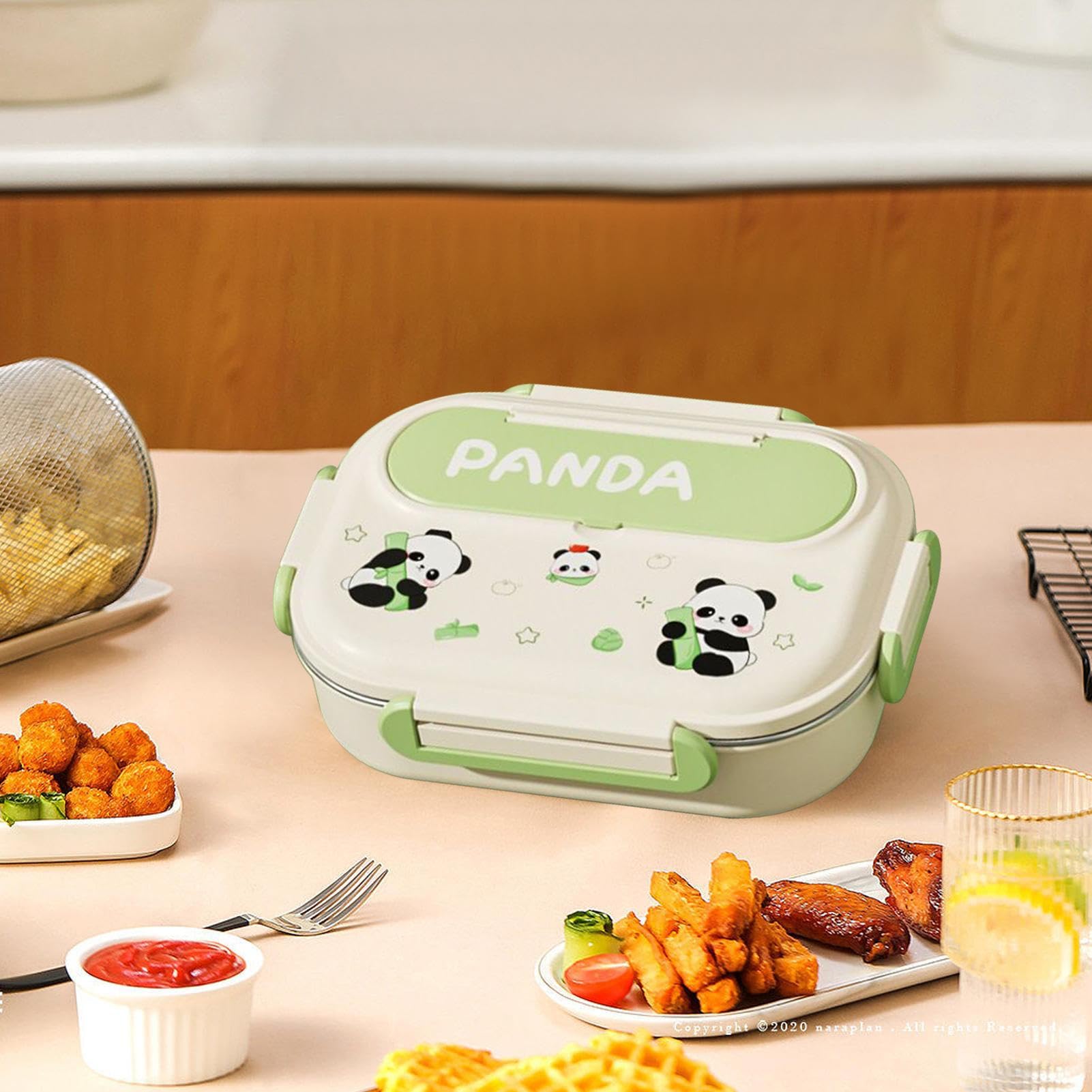 Lunch Kit - Izolacja z kreskówką | Stal nierdzewna Ze Sztućcami Do Szkoły Biura Podróży Piknik Kemping Piesze Wycieczki