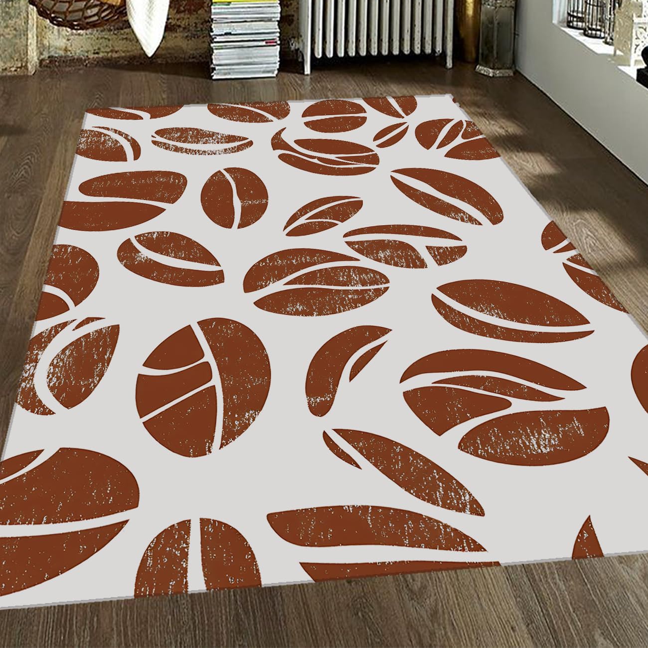 Tapis de décoration Noël rouge pour l'entrée et la cuisine motif renne 120x150