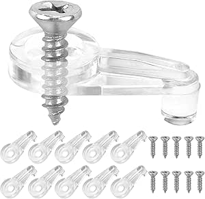 50 Pack Glass Retainer Clips Kit with Screws Cabinet Door Glass ...