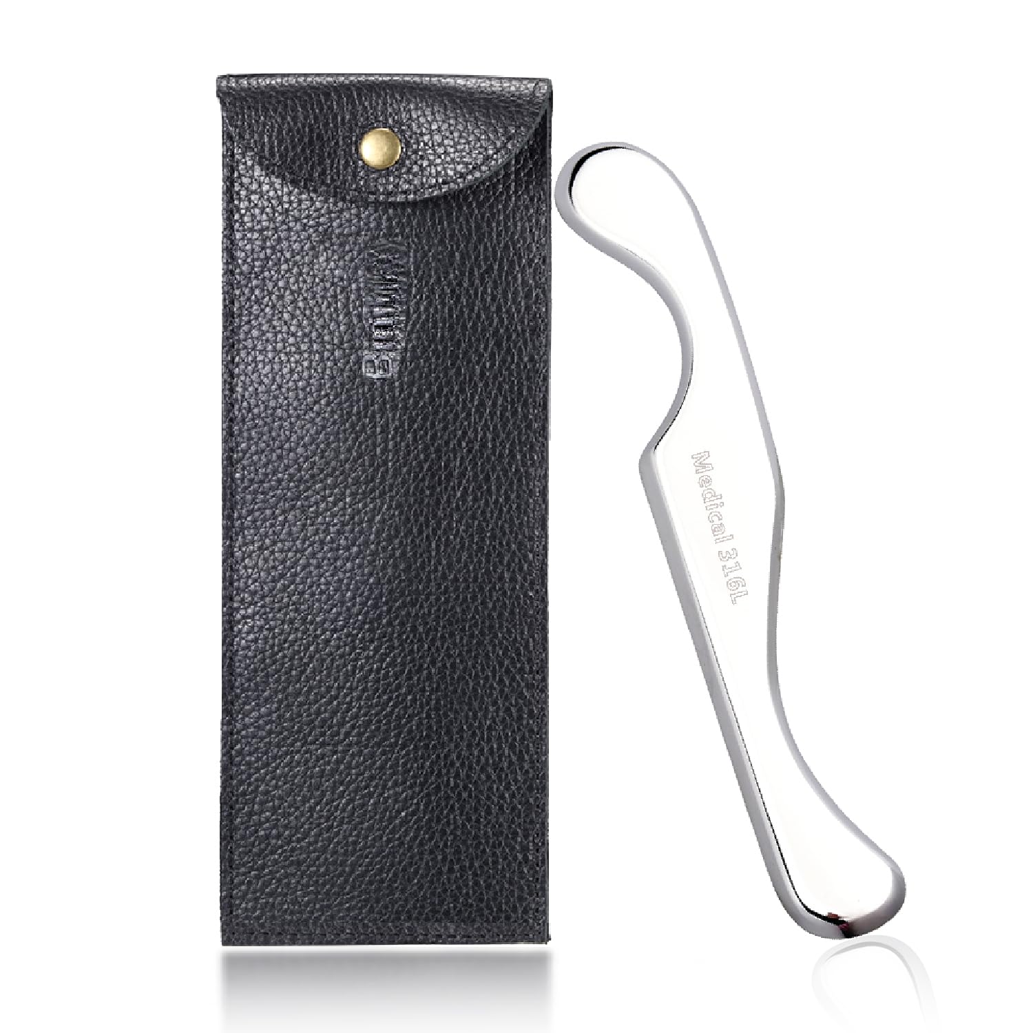 Medical Grade Stainless Steel Gua Sha Massage Tool, Muscle Scraper, Scar Tissue Physical Therapy, Fascial Release for Back, Legs, Arms, Neck, Shoulder (SS-316L, Small)