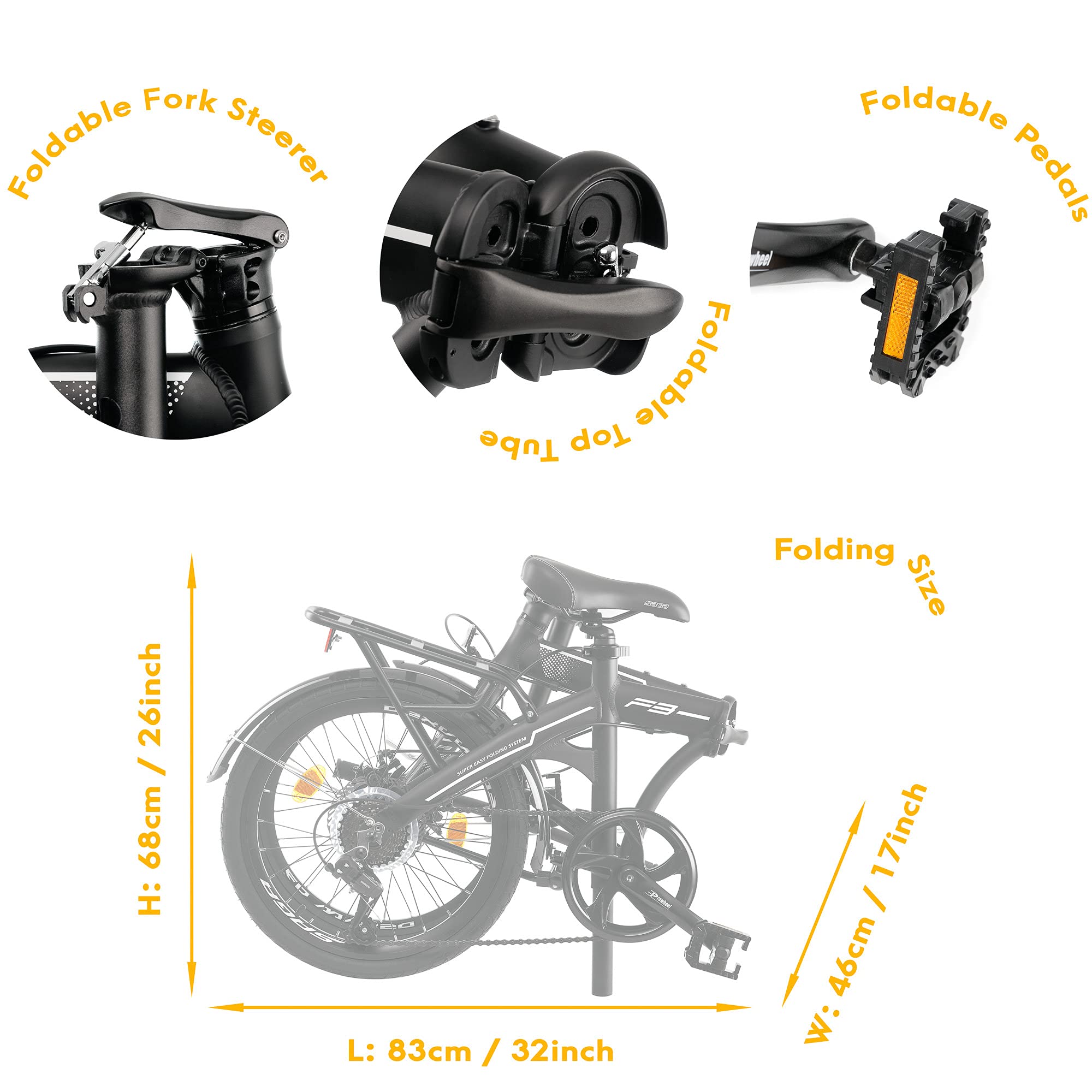 Amazon | CyclingDeal 折りたたみ自転車 折りたたみ自転車 7速