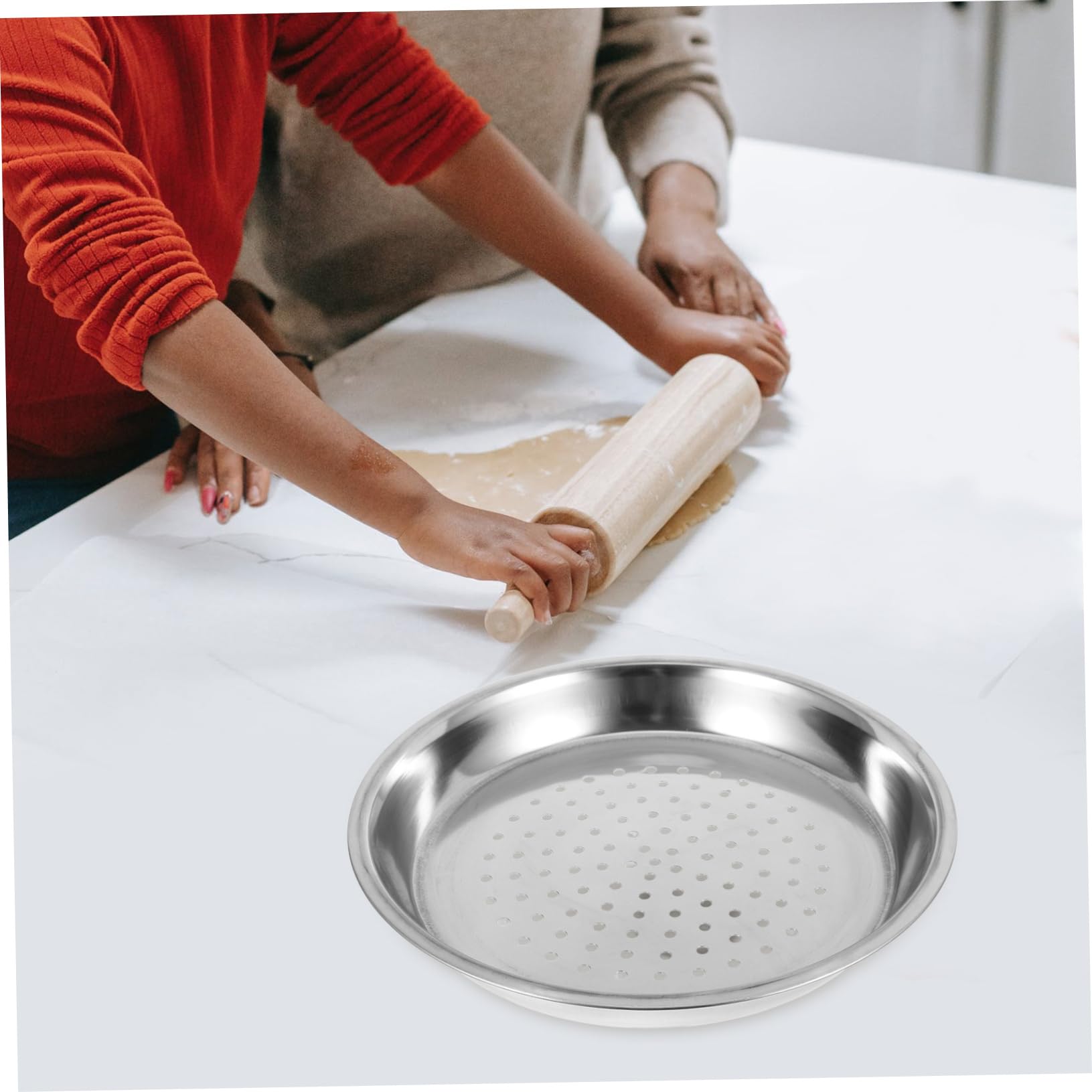 Alipis Rejilla Para Vapor De Acero Inoxidable 30 Cm Bandeja Profunda Gruesa Para Vaporera Wok Cesta De Vapor Para Dim Sum Bollos y Verduras Utensilio Doméstico