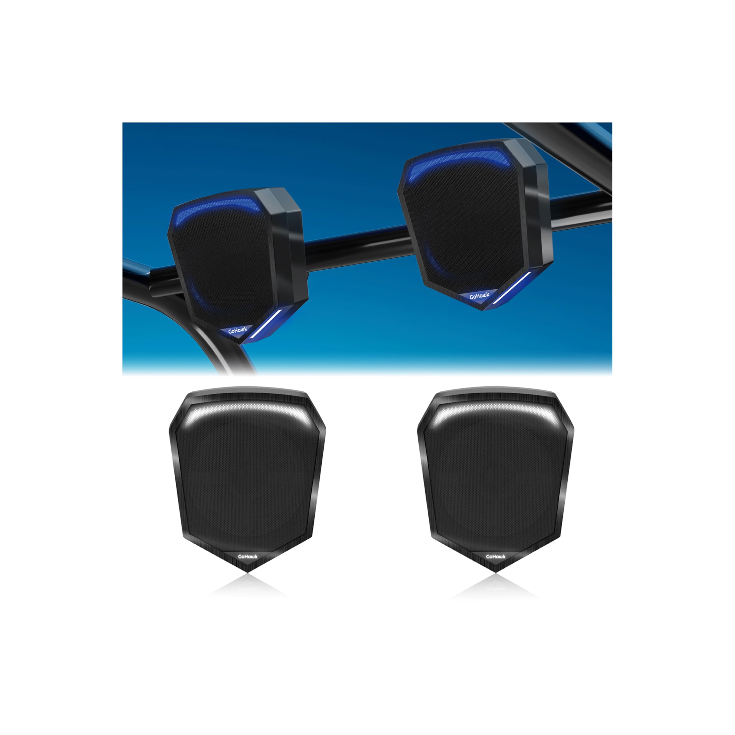 gohawk utv speaker system 55 inch waterproof atv speakers