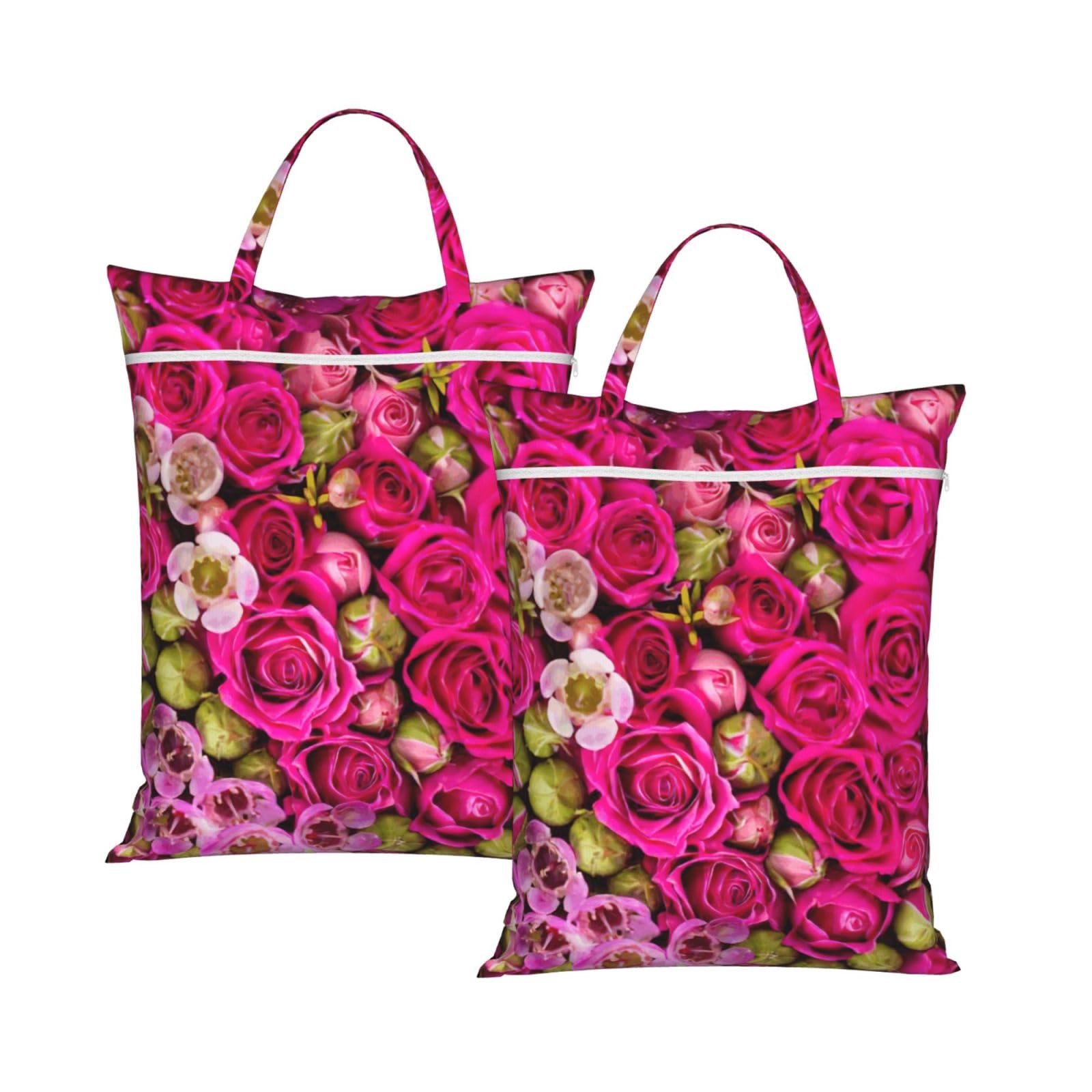 Sac à linge de voyage léger et pliable à motif floral de roses