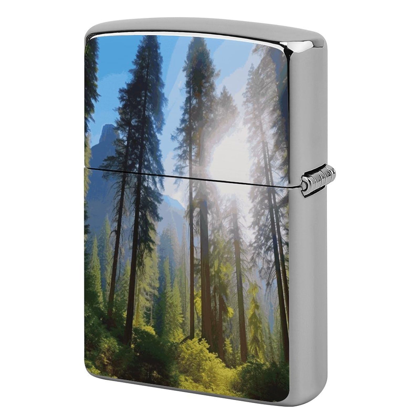 Fekiloot Style National Parks Sunshine Trees Lighter Case Cover Metal Lighter Case
