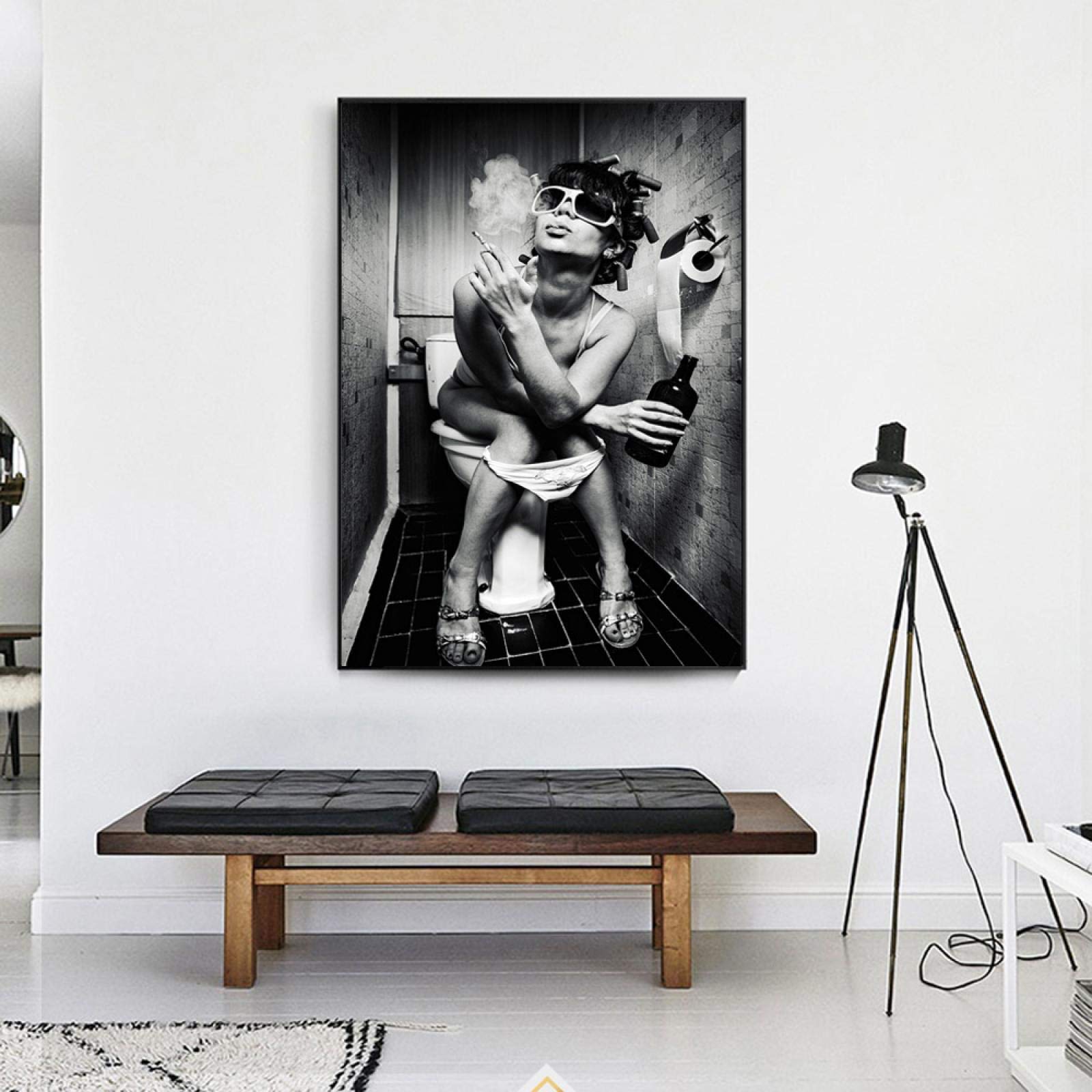 Amazon.co.jp: トイレの壁のポスターのセクシーな女性とタバコのポップ