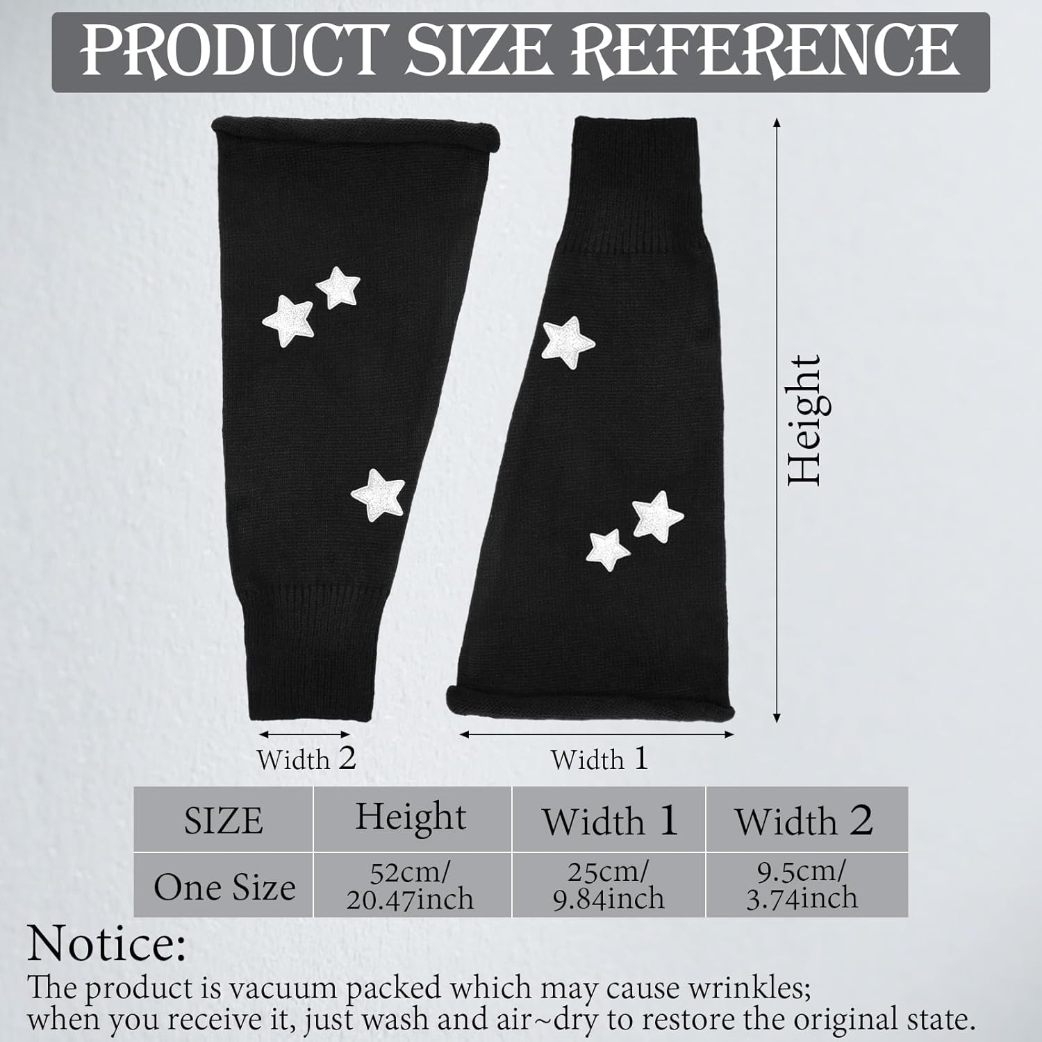 Leg Warmers Y2K for Women - Star Flared Knitted Leg Sleeves Kawaii Harajuku Streetwear Leg Warmers Goth Lolita Winter Accessories for Halloween Christmas - Image 3