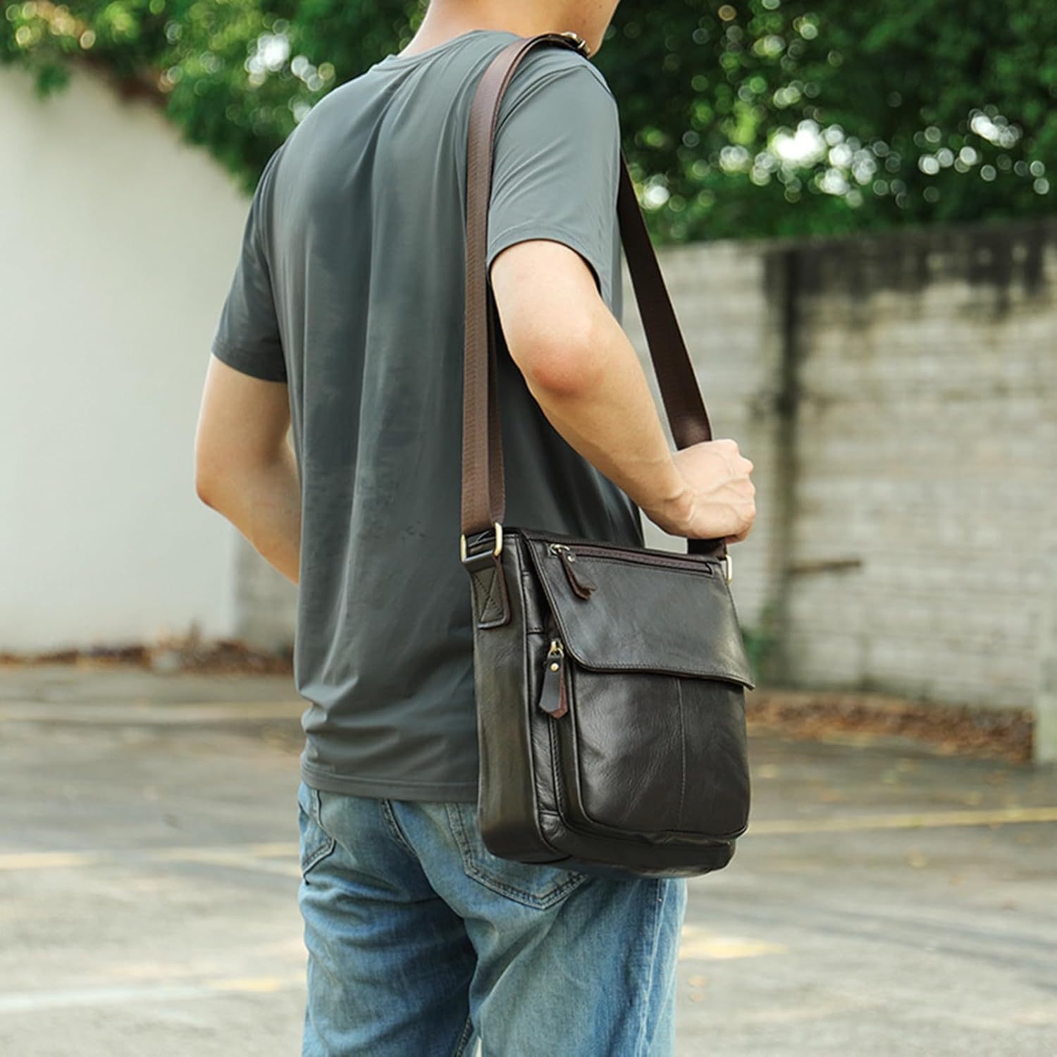 牛革 レザー メンズ ショルダーバッグ カジュアルバッグ 通勤 斜めがけ
