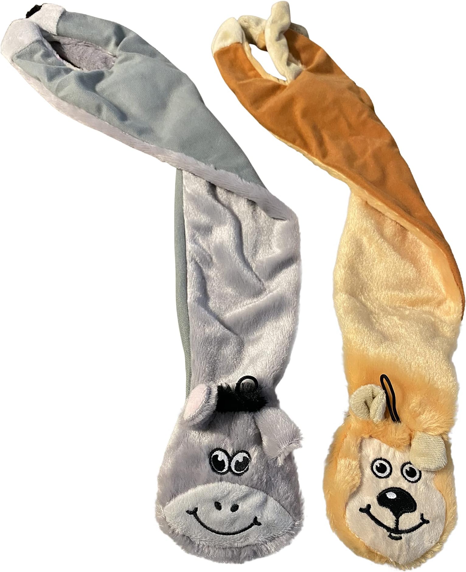 PawFam Plush Stuffing Free Skinnez Dog Toys with Squeaker - Pack of 2