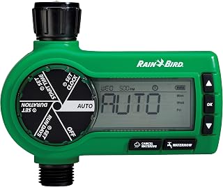 Rain Bird 1ZEHTMR Battery Operated Hose End Timer - Professional 1-Zone Digital Controller for Sprinklers, Drip & Soaker Hoses