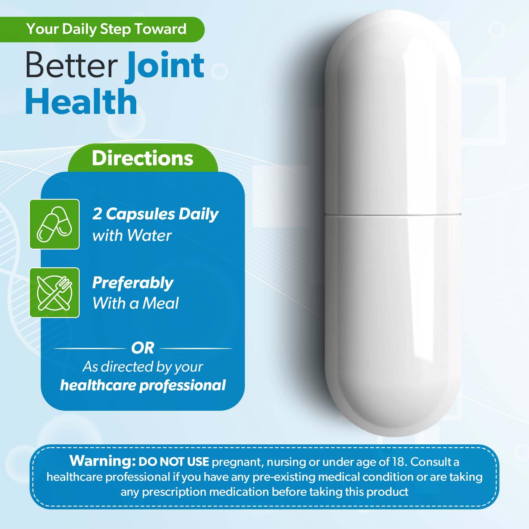 Glucosamine Sulfate KCL with Chondroitin & MSM - Joint Supplements for Women and Men - Glucosamine Chondroitin MSM Supplement - Supports Joint Health, Flexibility & Mobility – Made in USA,100 Capsules