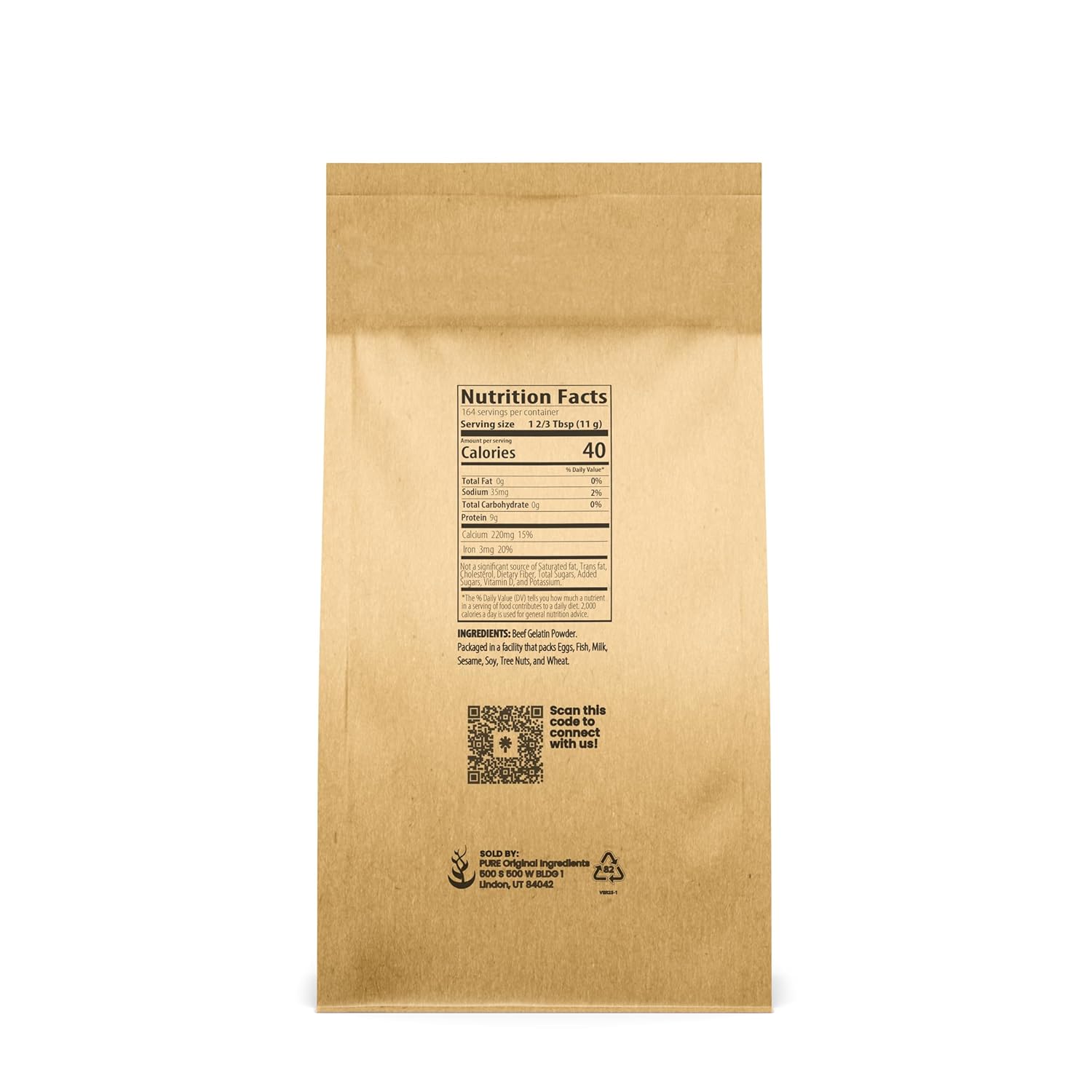 Pure Original Ingredients Beef Gelatin (4 lb) Bovine Beef Gelatin, Thickener, Soups & Sauces