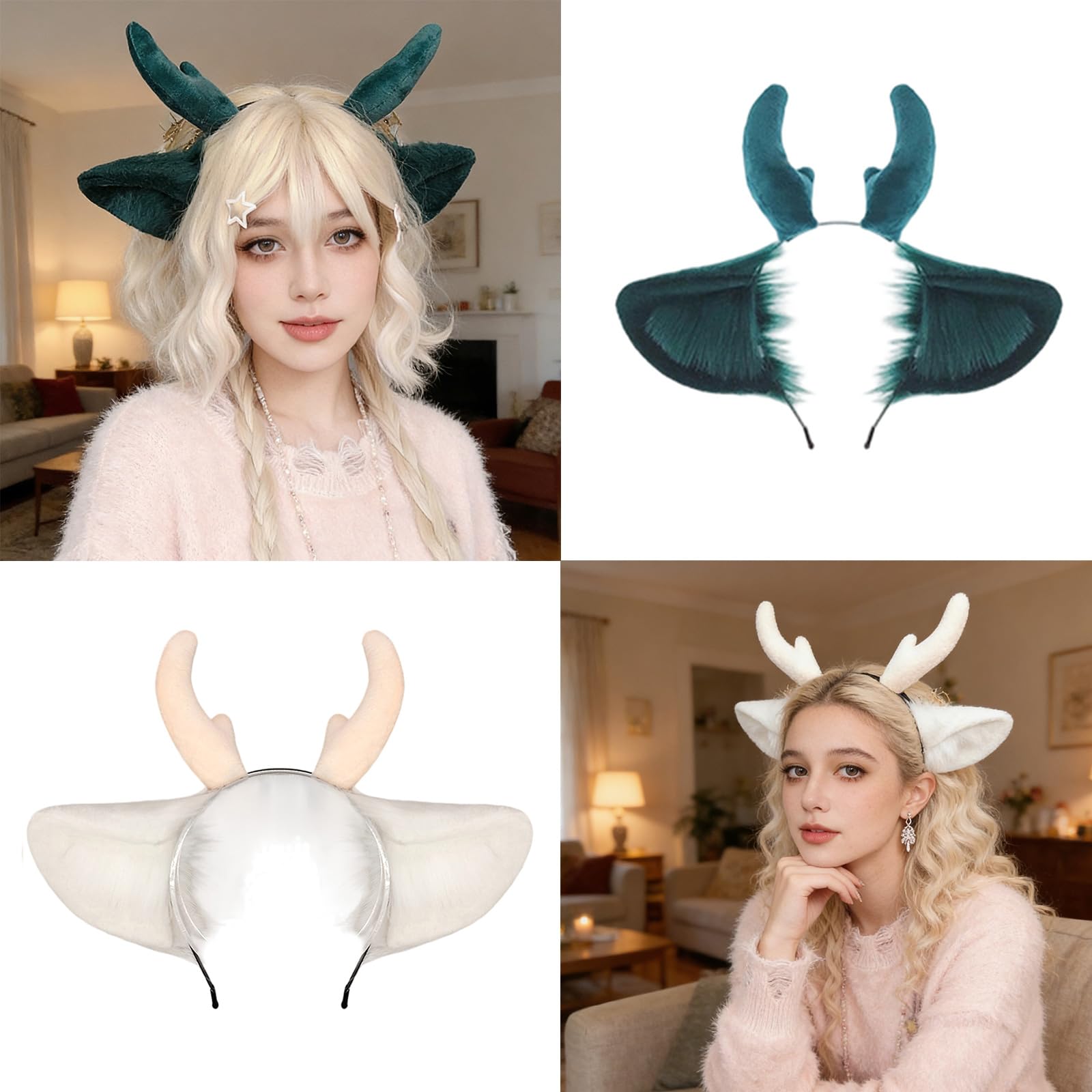 Adorabile corna di drago pelosa con coda, ideale per feste in costume, comoda attrezzatura per cosplay