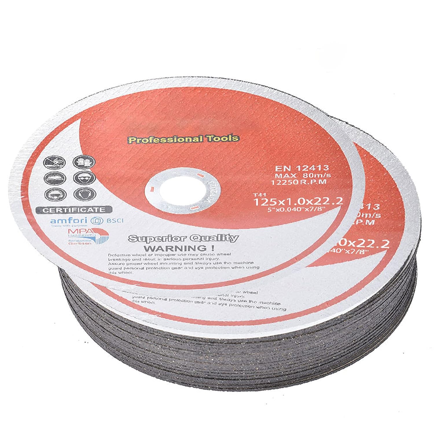 ALL-CARB 25 Pack 5 Inch x 0.040 Inch x 7/8 Inch Aluminum Oxide Cutting Wheels for Angle Grinders