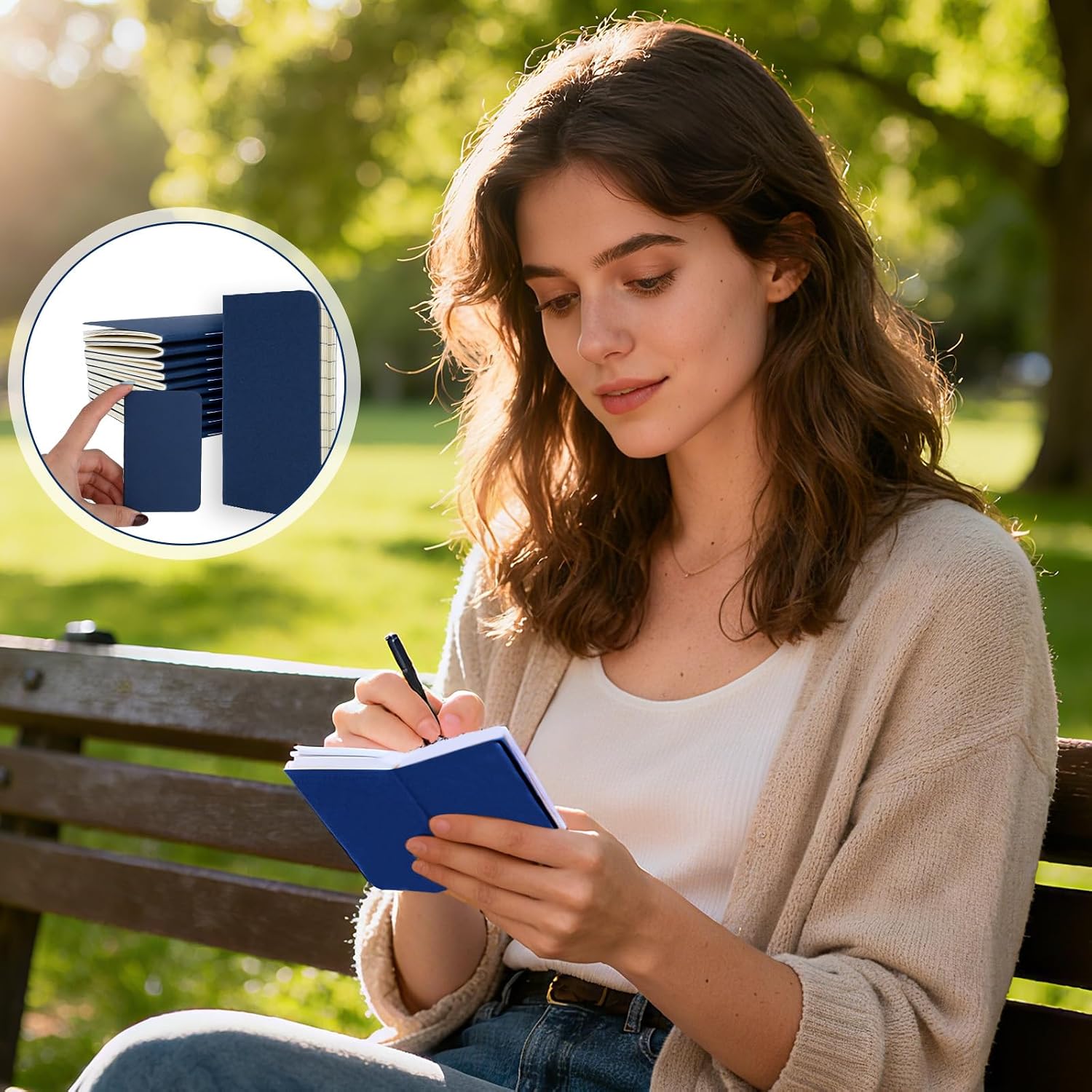 15 Pack Mini Composition Notebooks 2.5" x 4" Pocket Notebook Bulk Thick Lined Paper Pocket Journal for Men Women Cardstock Cover Small Notebook for Traveler Worker(Blue) image 5