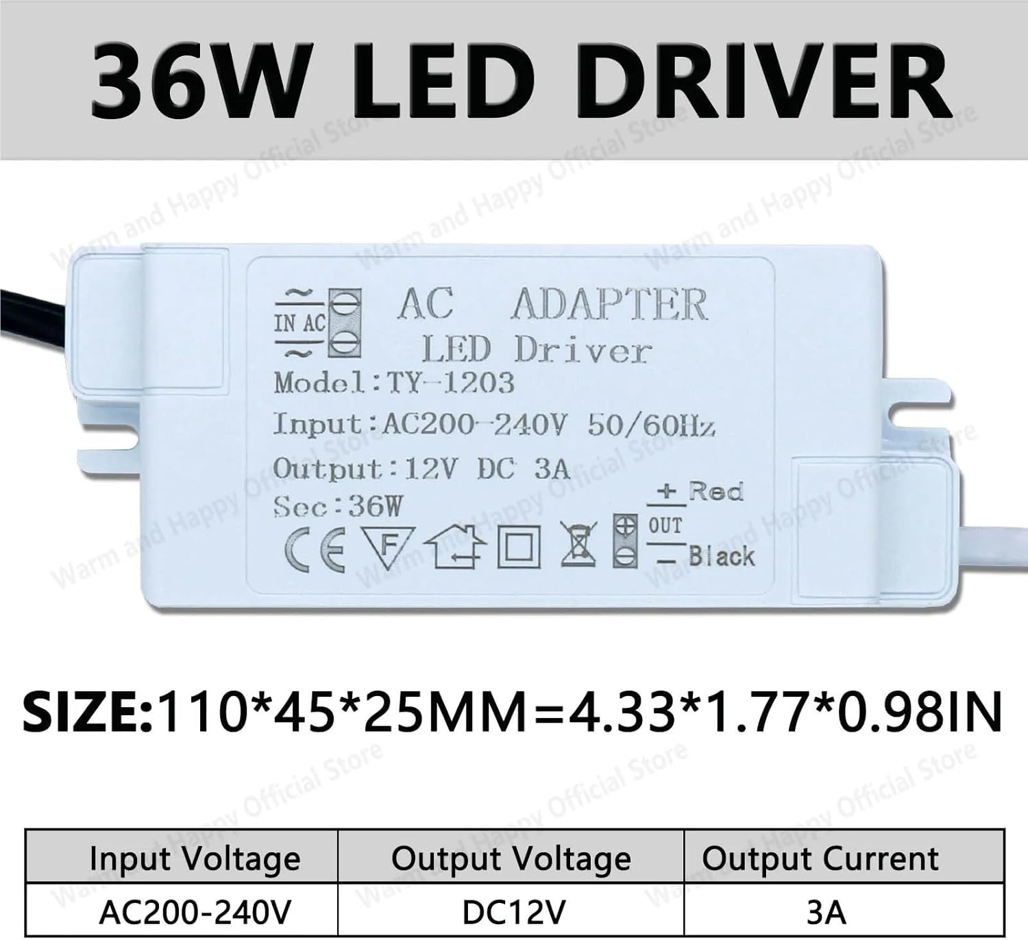 LED Driver Power Supply 12W 24W 36W DC12V 1A 2A 3A LED Strip AC220 Power Control Lighting Transformer(12W DC12V 1A)