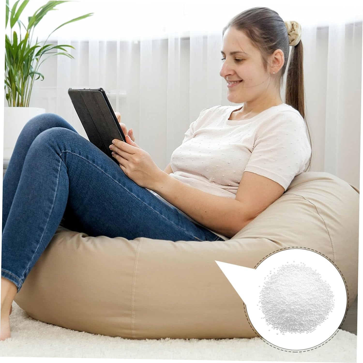 Toyvian 1bag Bean Bag Chair Stuffed Materials Couch Cushion Filling Foams Foam Particle Filler