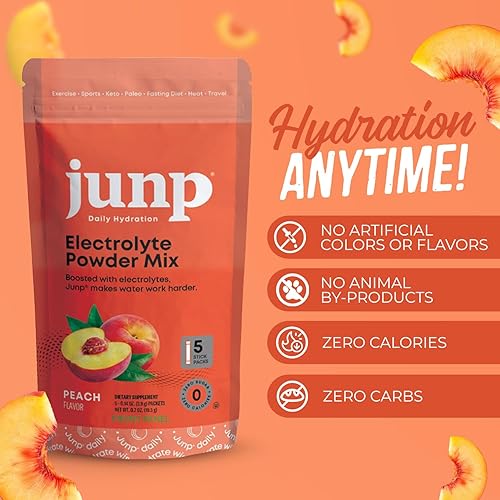 Miniatura 54 de JUNP Paquetes de electrolitos en polvo sin azúcar para agua, paquetes de hidratación instantánea con sal y potasio, cero calorías, sin