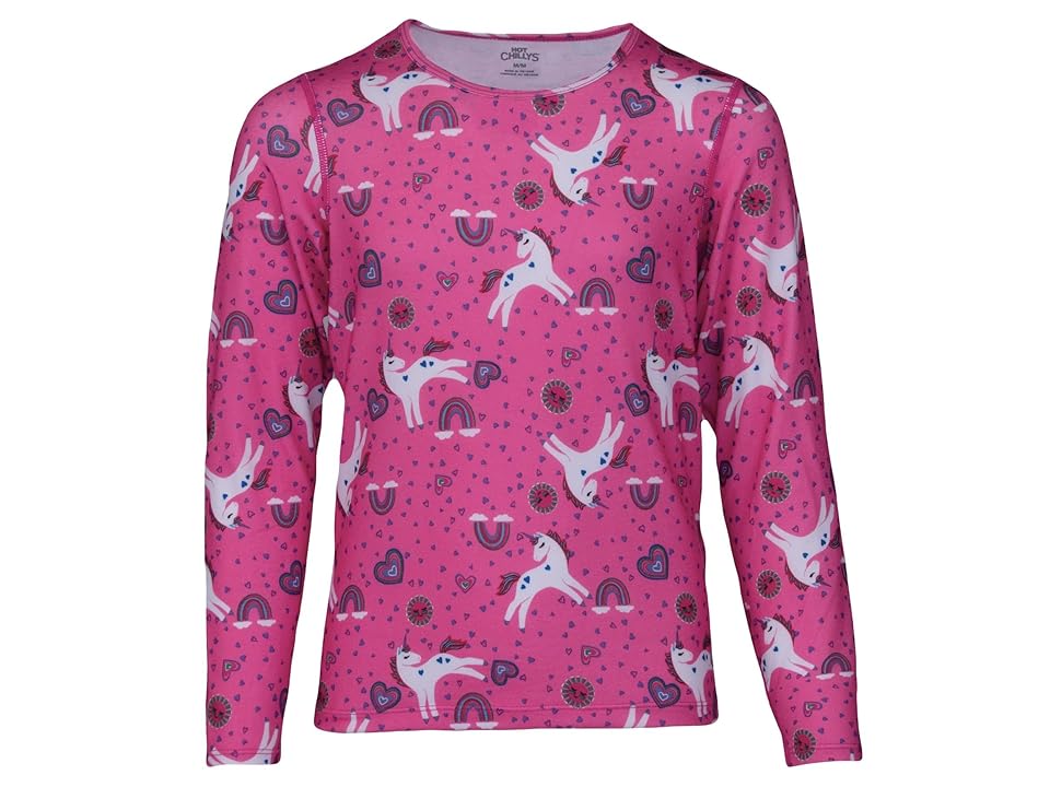 Hot Chillys Kids Originals Print Crew Neck (Little Kids/Big Kids) (Magical Friends) Girl's Clothing INTERNATIONAL SHIPPING