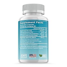 8 in 1 Immune Defense Support, Immunity Vitamins Supplement Booster with Zinc 50mg, Vitamin C Elderberry Vit D3 5000 IU, Turmeric Curcumin & Ginger, Echinacea - Allergy Relief for Kids Adults (2 Pack)