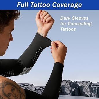 Arm Sleeves, UPF 50+ Cooling Arm Compression Sleeve for Women Men, Sun Protection UV Blocking Arm Protection Sleeves, 4 Pairs Arm Sleeve for Golf Baseball Football Running Cycling Driving
