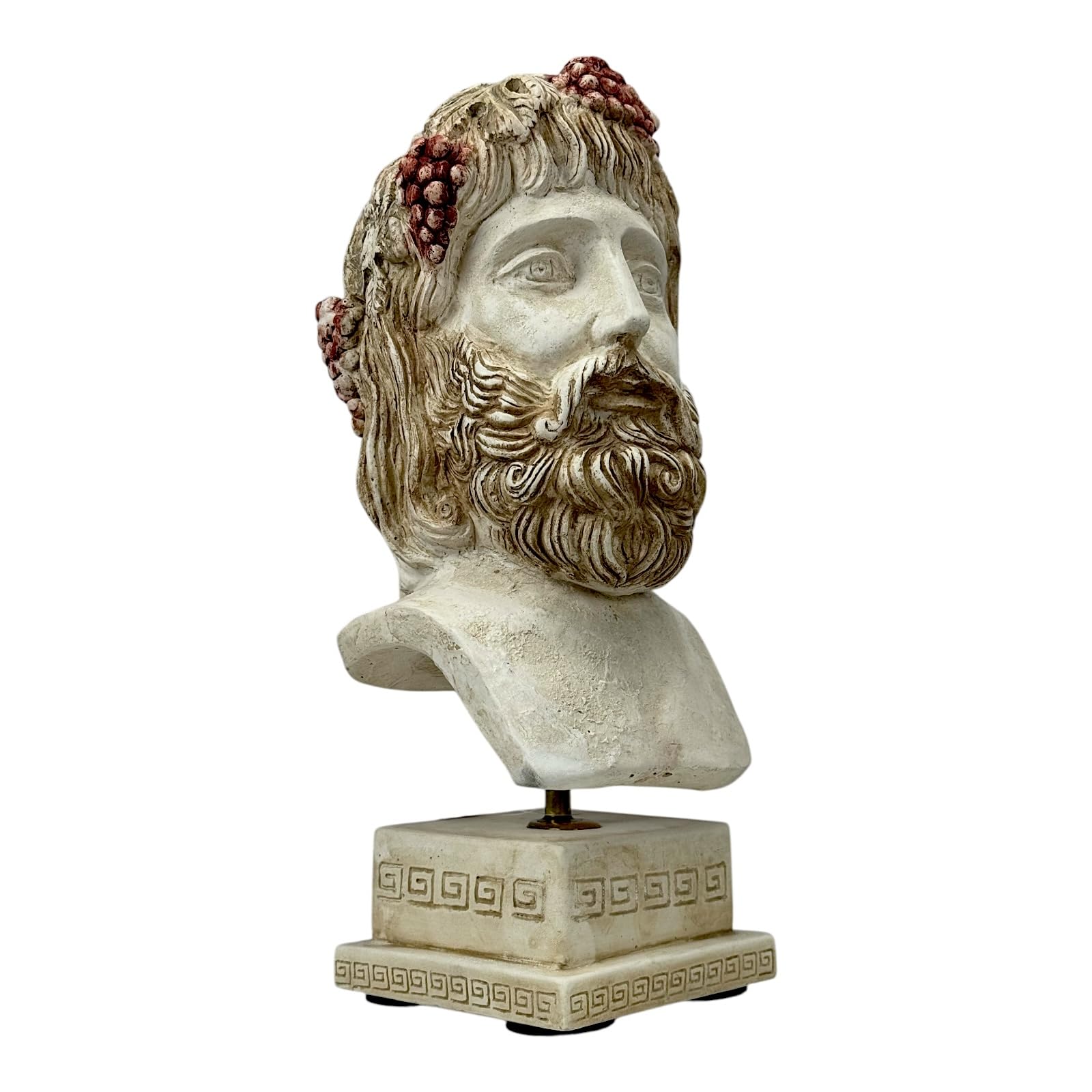 Dionizos Bachus grecki popiersie boga - ręcznie wykonana rzeźba z twardego tynku, 35 cm, klasyczna dekoracja mitologii greckiej