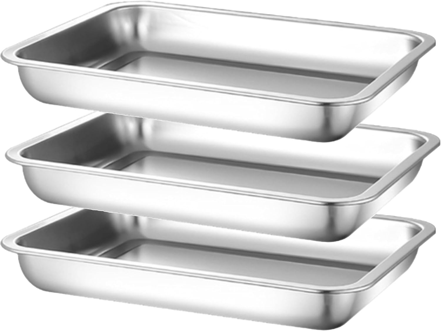 GENERIC 3 Charolas O Insertos, Contenedores De Acero Inoxidable 40x30x4 ...