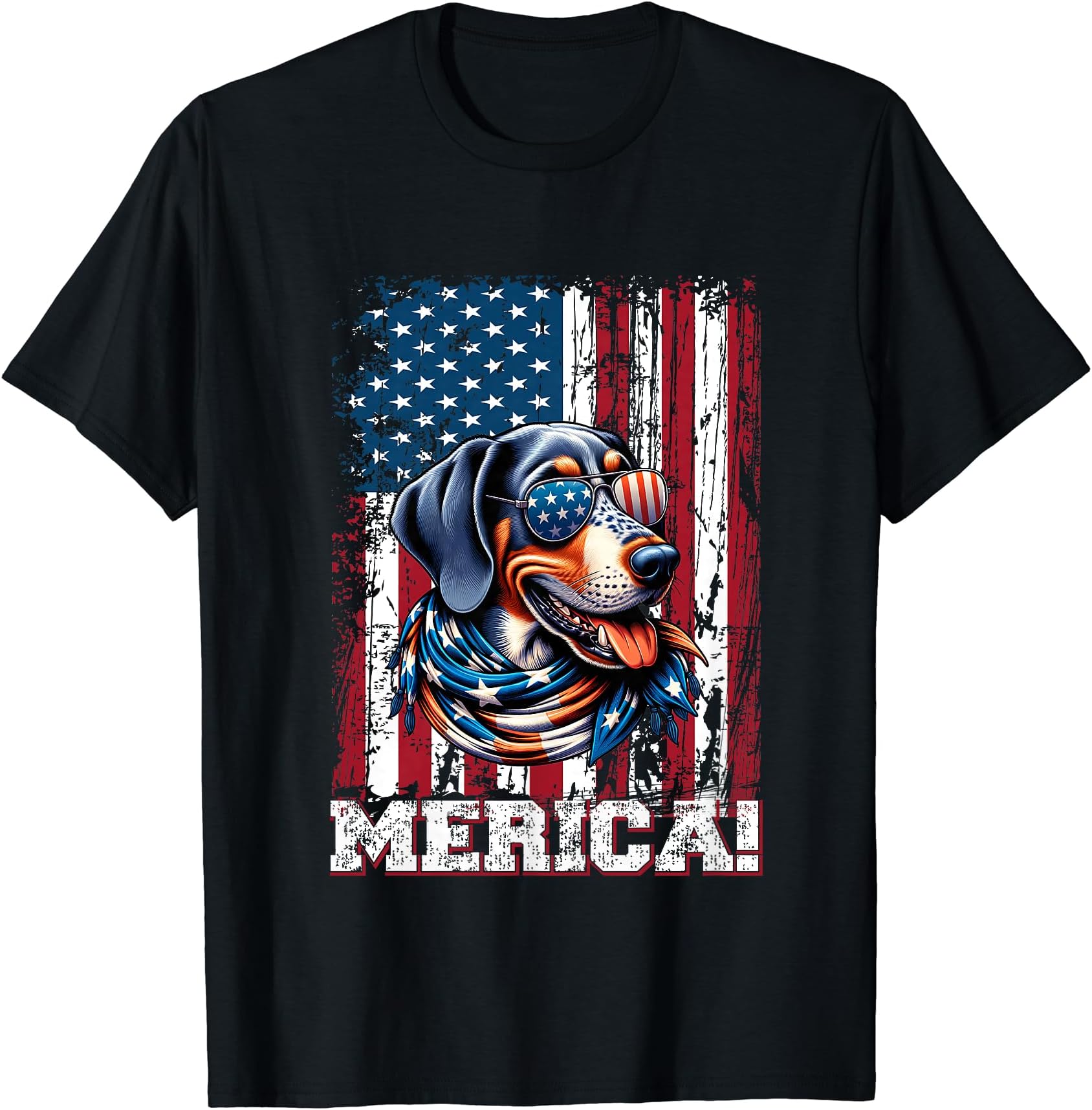 Funny Bluetick Coonhound American Flag GiftsBluetick Coonhound Dog Lover US Flag 4th Of July Patriotic T-Shirt